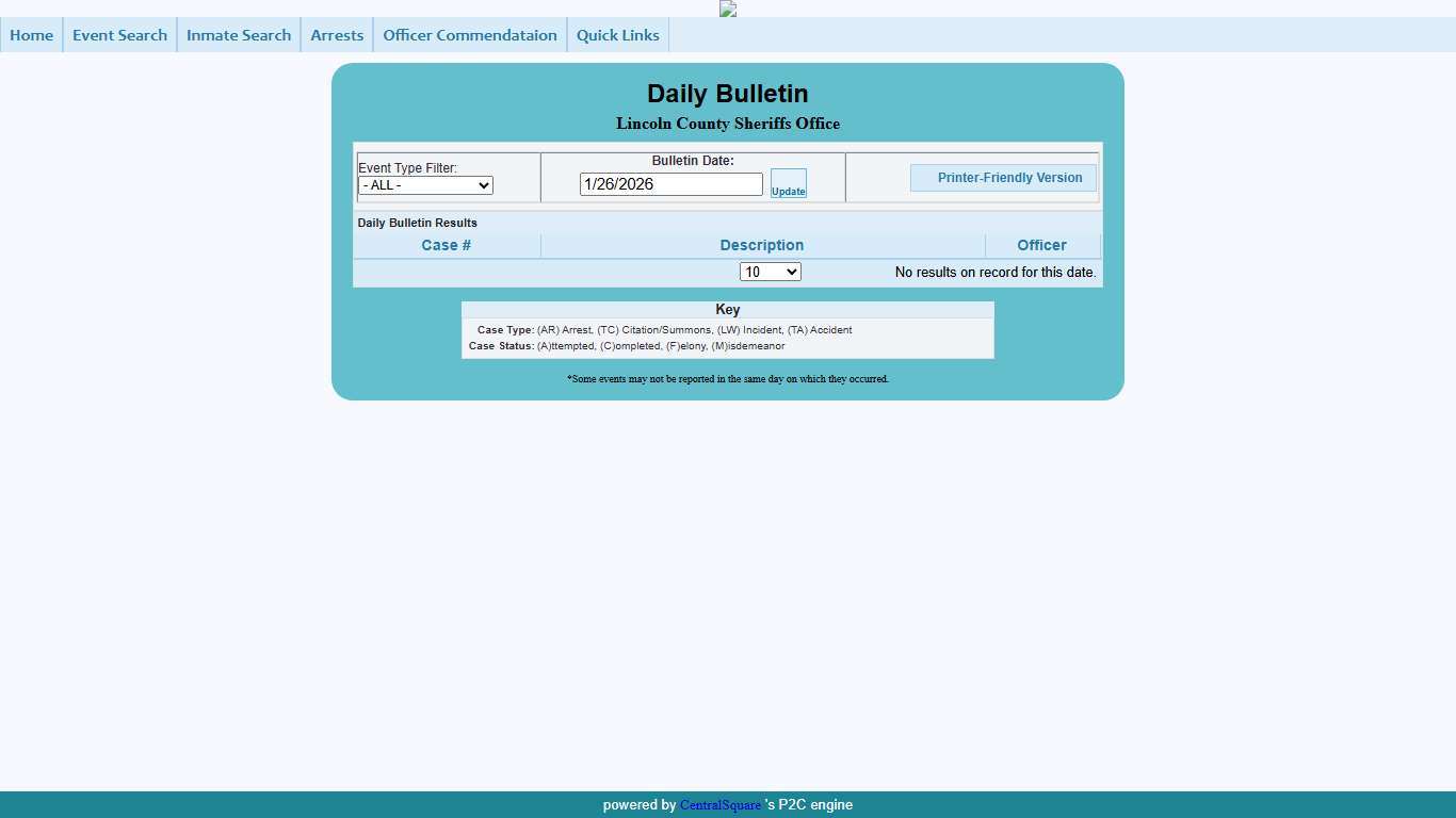 Lincoln County Sheriffs Office P2C